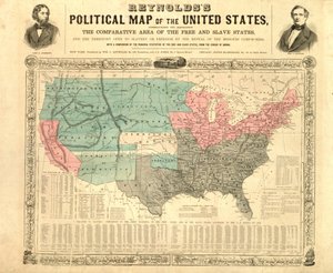 Reynoldss politische Karte der Vereinigten Staaten, um 1850