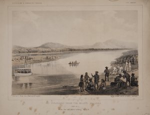 Rio Colorado - nahe den Mojave-Dörfern, Ansicht Nr. 1 vom linken Ufer nach WNW blickend von American School