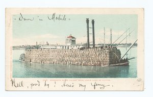 Flussschiff, Ladung Baumwolle, Süden von American School