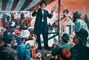 Ländliches Amerika: Handelsreisender mit 
