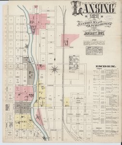 Sanborn Feuerversicherungskarte von Lansing, Ingham County, Michigan