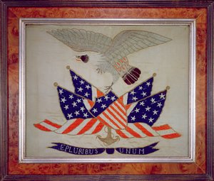 Siegel der Vereinigten Staaten von Amerika, ca. 1840 (Stickerei) von American School
