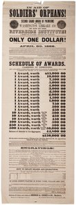 Zweite große Prämien der Washington Library Co zur Unterstützung der Riverside Institution!, 20. Mai 1867
