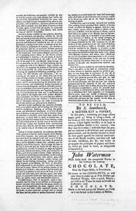 Zweite Seite eines Flugblatts, das das Gesetz zur Blockierung des Hafens von Boston umreißt, 1774