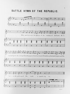 Notenblatt zu Battle Hymn of the Republic, geschrieben von Julia Ward Howe (1819-1910) 1862 von American School