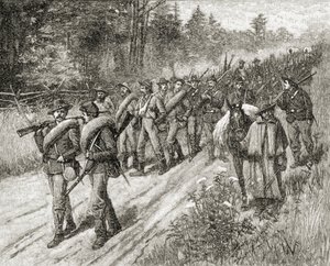 Shermans Armee auf dem Marsch zum Meer im Jahr 1865, aus 