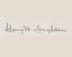 Unterschrift von Henry Wadsworth Longfellow von American School