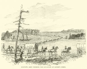 Slocums Armee überquert den Savannah bei Sisters Ferry, Januar 1865 von American School