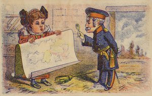 Soldat liest Karte von American School
