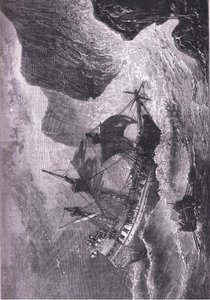 Somers setzt sein Schiff auf Grund, Illustration aus Cassell