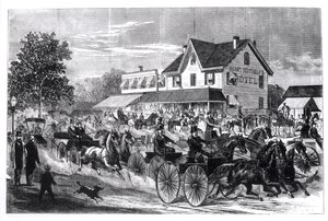 Straßenszene in New York, Illustration aus New York im neunzehnten Jahrhundert