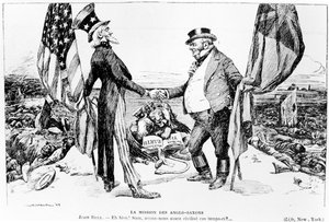 Die Mission der Angelsachsen, Illustration aus Le Rire, 1899