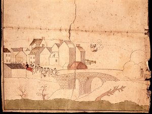 Die Schlacht von Lexington und Concord von American School
