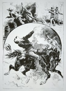 Die Dalton-Bande, niedergeschossen von den wütenden Bürgern von Coffeyville, aus der 
