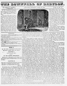 Der Untergang Babylons, Illustration aus einem anti-katholischen Pamphlet, das eine Nonne zeigt, die ein ermordetes Kind in eine Grube wirft, 1836 von American School