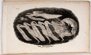 Die Explosion, Illustration aus The Vision of Judgement, or A Present for the Whigs of 76 and 37 von Junius Jr., 1938 von American School