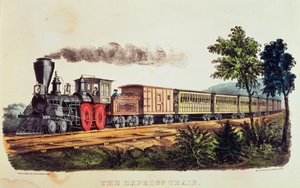 Der Schnellzug, gestochen von Nathaniel Currier (1813-88) und James Merritt Ives (1824-95) von American School