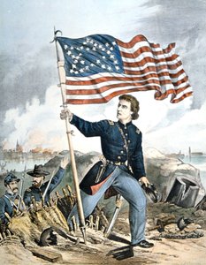 Die Flagge weht wieder über Sumter, graviert von Kimmel & Forster von American School