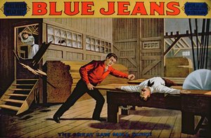 Die große Sägemühlenszene, Plakat für Blue Jeans von American School
