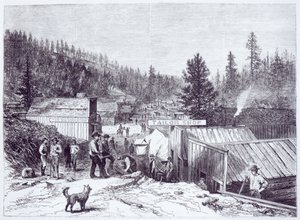 Der Indianerkrieg, Deadwood City, Black Hills von Dakota, nach einem Foto von S. J. Morrow