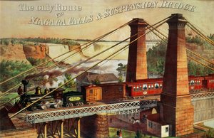 Die einzige Route über die Niagarafälle und die Hängebrücke, 1876 von American School