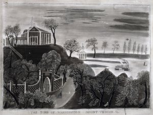 Das Grab von Washington, Mount Vernon, Va., nach 1807 von American School