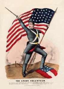 Der Union Volunteer, veröffentlicht von Currier & Ives, 1861 von American School