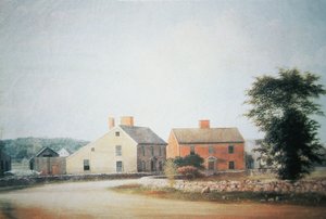 Der Geburtsort von John Adams (1735-1826) in Braintree, jetzt Quincy, Massachusetts von American School