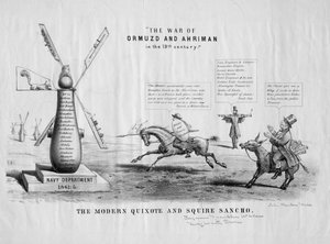 Der moderne Quixote und Squire Sancho von American School