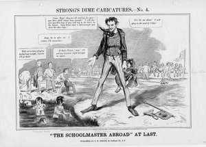 Der Schulmeister endlich im Ausland: Strongs Groschenkarikaturen, Nr. 4 von American School