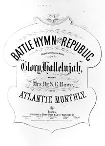 Titelseite zu Battle Hymn of the Republic, geschrieben von Julia Ward Howe (1819-1910) 1862 von American School
