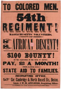 An Farbige Männer. 54. Regiment! Massachusetts Freiwillige, Afrikanischer Abstammung, 1863