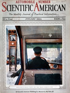 Ampeltürme und Verkehrssteuerung in New York - in „Scientific American“, Jan 1924 von American School