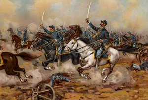 US Army, Kavallerieangriff der 5. Regulären, Gains Mill von American School