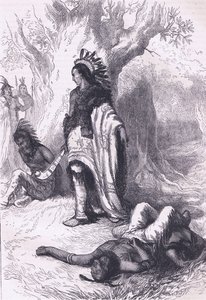 Uncas und Miantonomoh (1643), Illustration aus Cassell