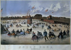 Union Pond, Williamsburg, Brooklyn, graviert von Thomas & Eno, New York