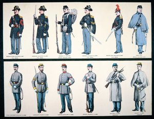 Uniformen der Unions- und Konföderierten Armee von American School