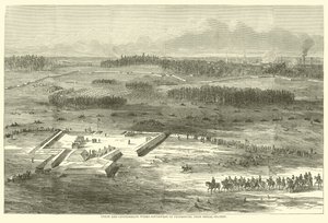 Union und konföderierte Werke südwestlich von Petersburg, von der Signalstation, März 1865 von American School
