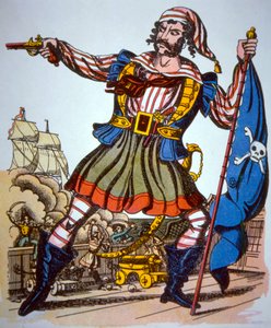 Viktorianische Darstellung eines Piraten von American School