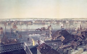 Ansicht von Manhattan von Brooklyn aus, 1837 von American School