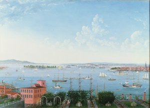 Blick auf den Hafen von New York von Brooklyn Heights, ca. 1860