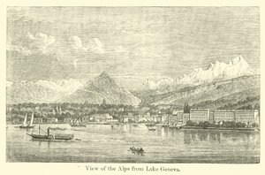 Blick auf die Alpen vom Genfersee von American School