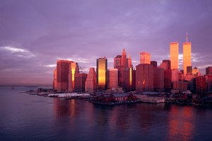 Blick auf das Finanzviertel über den East River