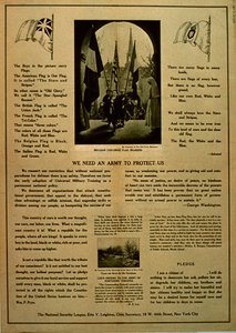 Wir brauchen eine Armee, um uns zu schützen, Propagandabroschüre der National Security League, ca. 1914-18