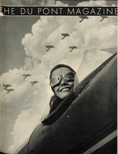 Flügel in der Luft, Titelseite des DuPont Magazins, Mai 1934 von American School