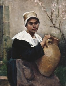 Bretonisches Mädchen mit einem Krug