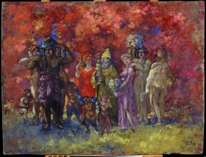 Herbst. Allegorie. Gemälde von Anatoli Afanasjewitsch Arapow (1876-1949). Öl auf Leinwand, 75 x 99 cm von Anatoli Afanasyevich Arapov