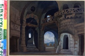 Bühnenbild für das Stück Macbeth von W. Shakespeare von Anatoli Fedorovich Geltser