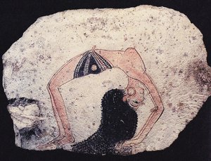 Ostrakon mit tanzendem Mädchen, ca. 1200 v. Chr.