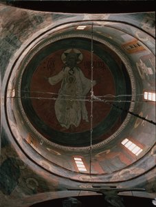 Jehova. Kuppelmalerei in der Erzengel-Michael-Kathedrale des Moskauer Kremls, 1652-1666 von Ancient Russian frescos
